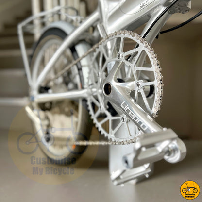 Platinum Silver Fnhon Blast 22-Inch Foldable Bike – A Brompton & Crius Alternative
