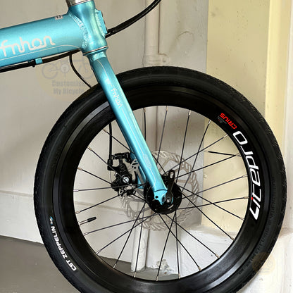 Fnhon Blast 20" Tiffany Blue foldable bicycle with Shimano 9 gears