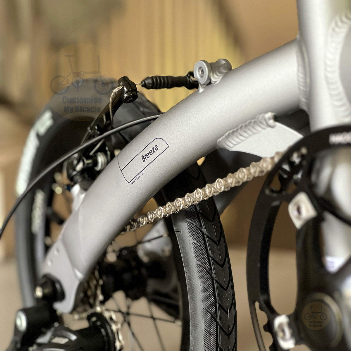 Fnhon Breeze 14" Battleship Grey folding bike with Mechanical wired rim brake