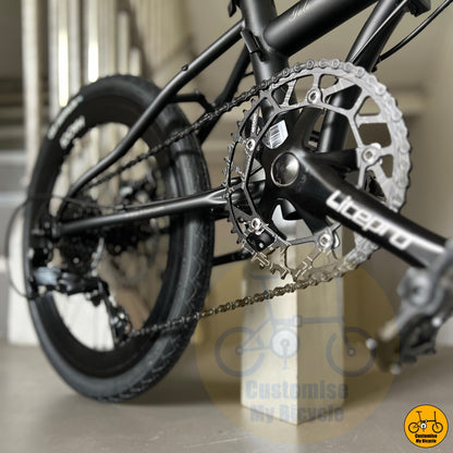 Lightweight and durable folding bike with cool dark aesthetics
