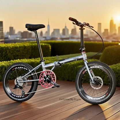 Folding Bike Fnhon Gale 20 Inch Battleship Grey Shimano 9 Gears Chromoly Steel Foldable Bicycle Heavy Duty Tyres Urban Commute Singapore
