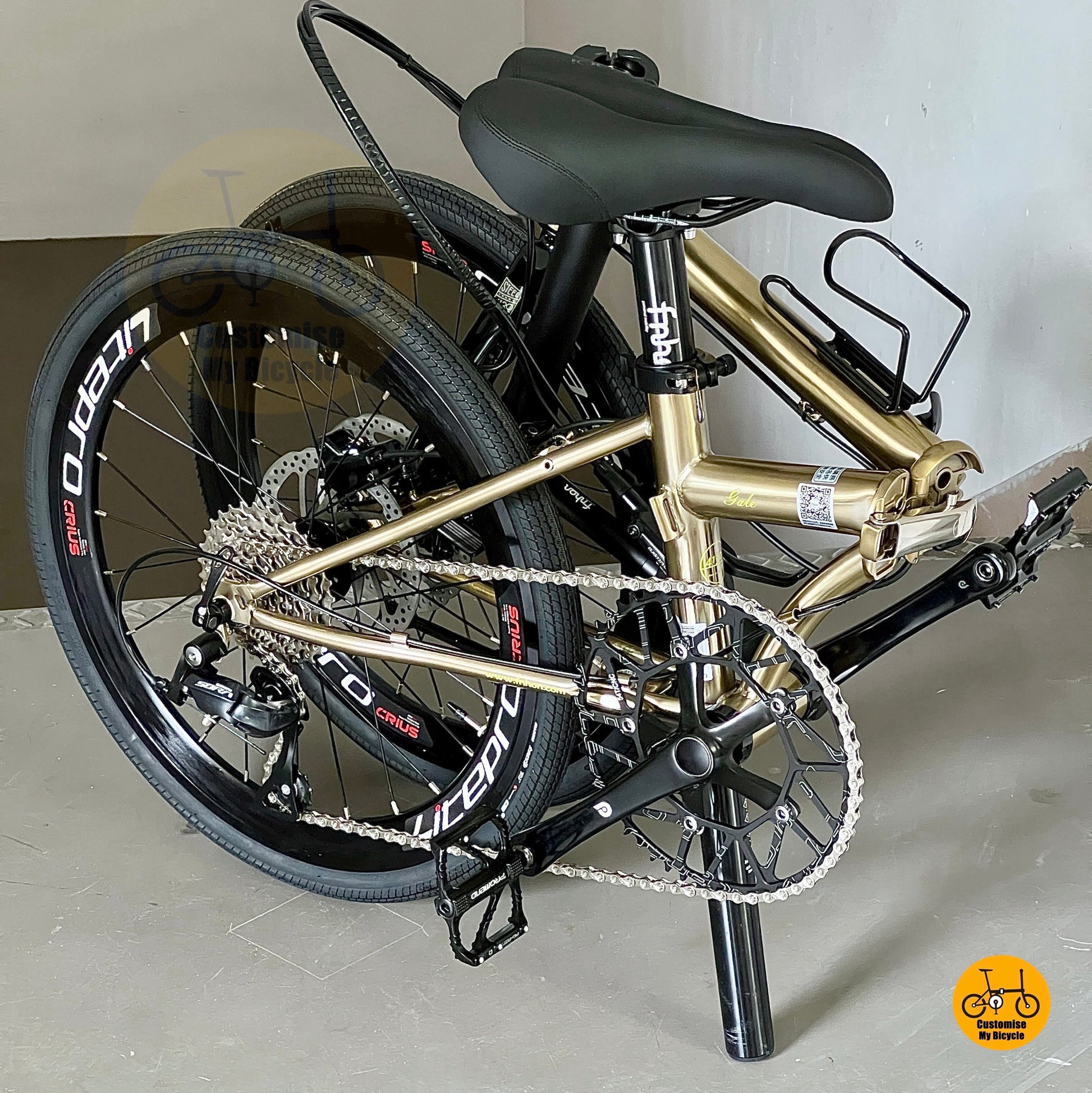 Basikal Lipat Fnhon Gust 22 Inci Titanium Gold Dengan Shimano 9 Kelajuan
