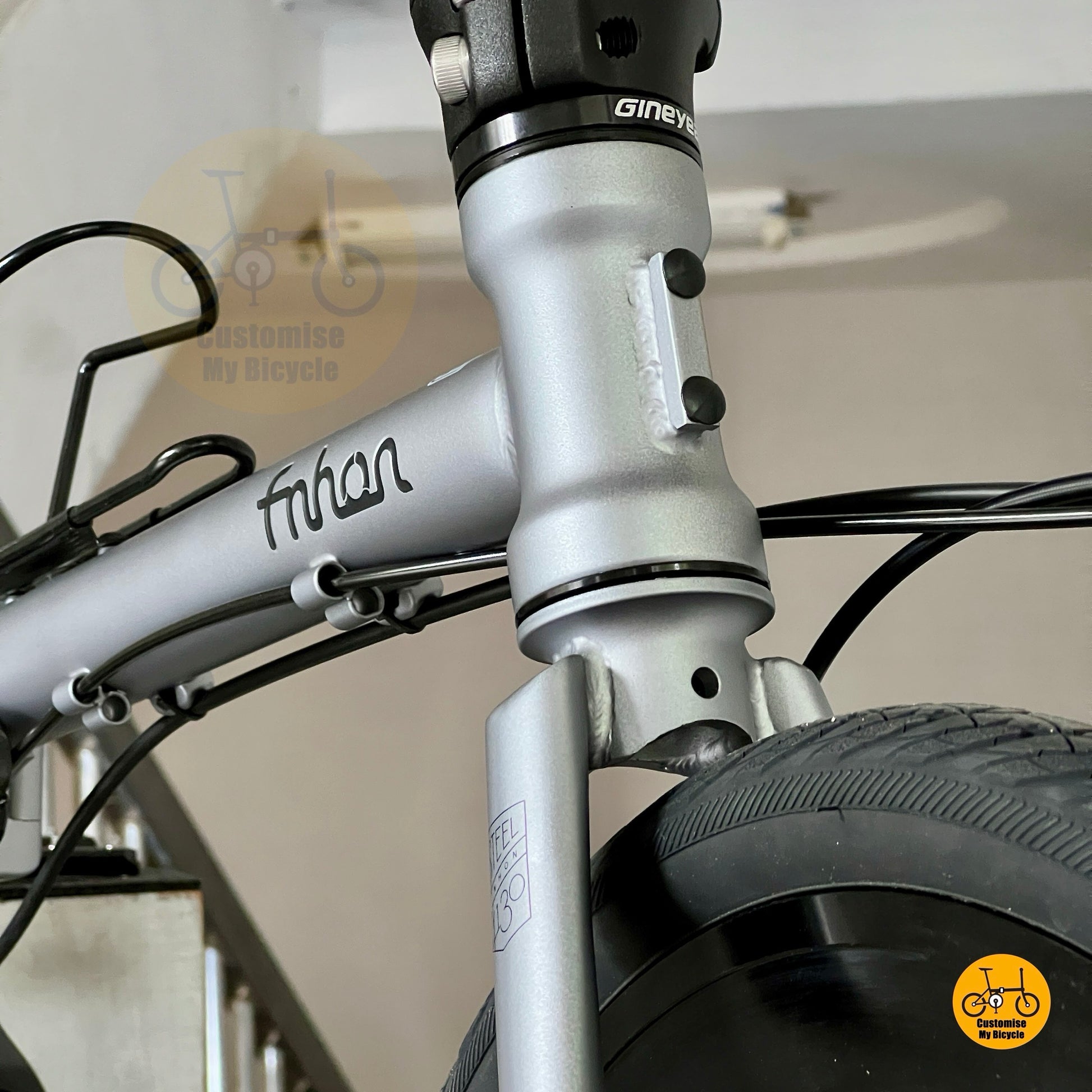 Close up of battleship grey Fnhon Gust 18" (16" 349) with front block holes