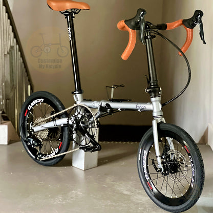 Fnhon Gust 16" Battleship Grey foldable bicycle with Shimano 9 gears