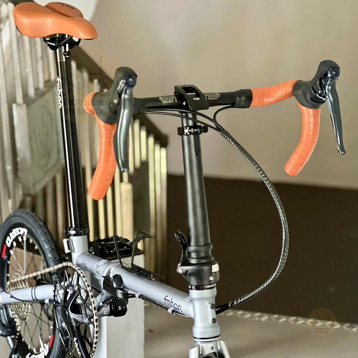 Fnhon Gust 16" Battleship Grey folding bike with Mechanical wired disc brake