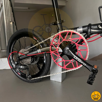 Matte black Fnhon folding bike side profile  
