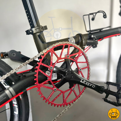 Fnhon Zephyr 18 basikal lipat warna hitam merah dengan tayar profil tinggi