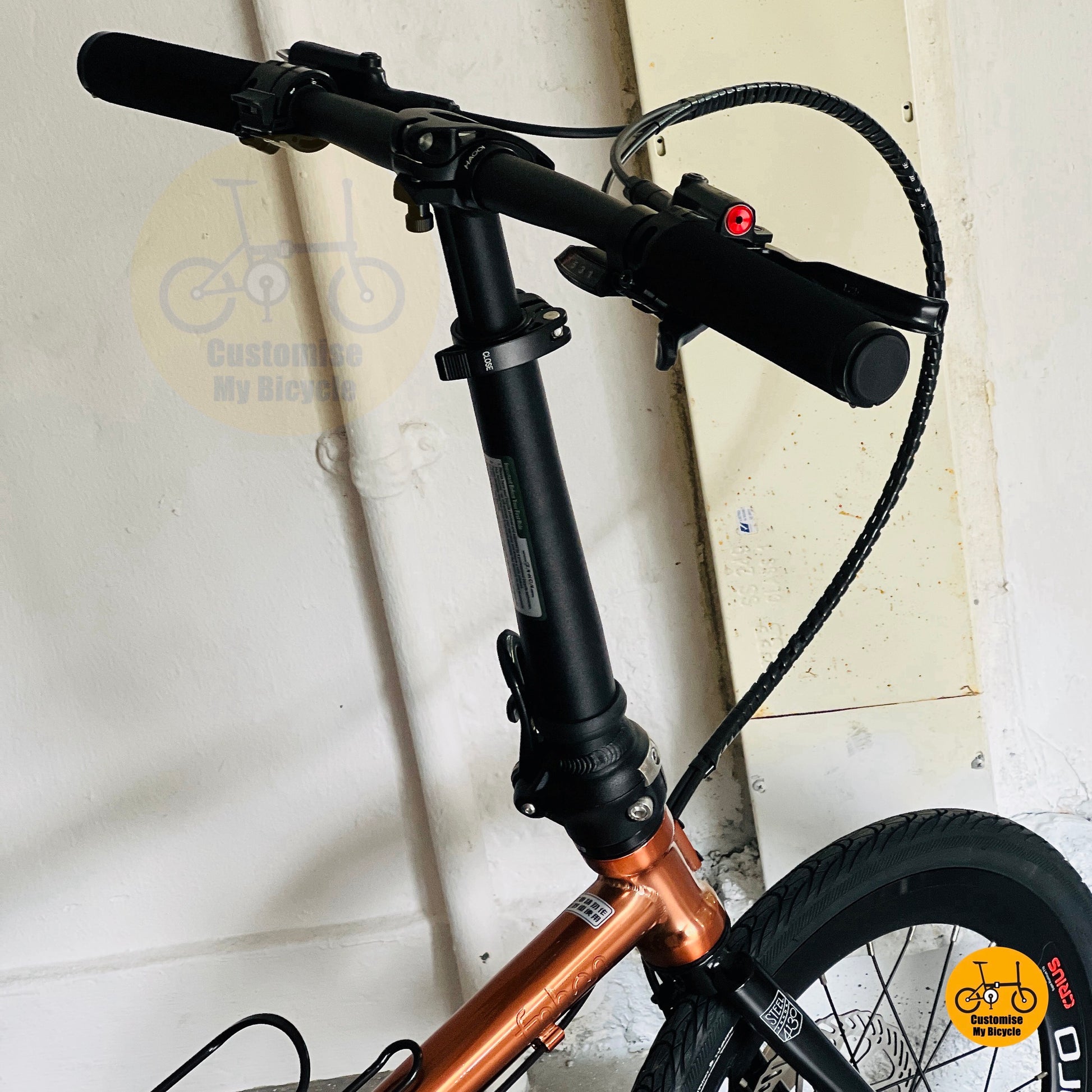 Fnhon Gust folding bike Fnhon adjustable handle post cockpit detail folding bicycle
