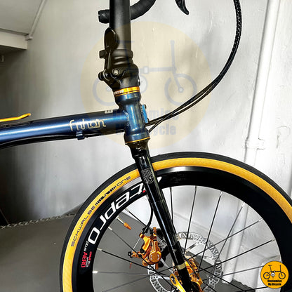 Fnhon Gust foldie with deep-section Litepro wheels for speed and stability
