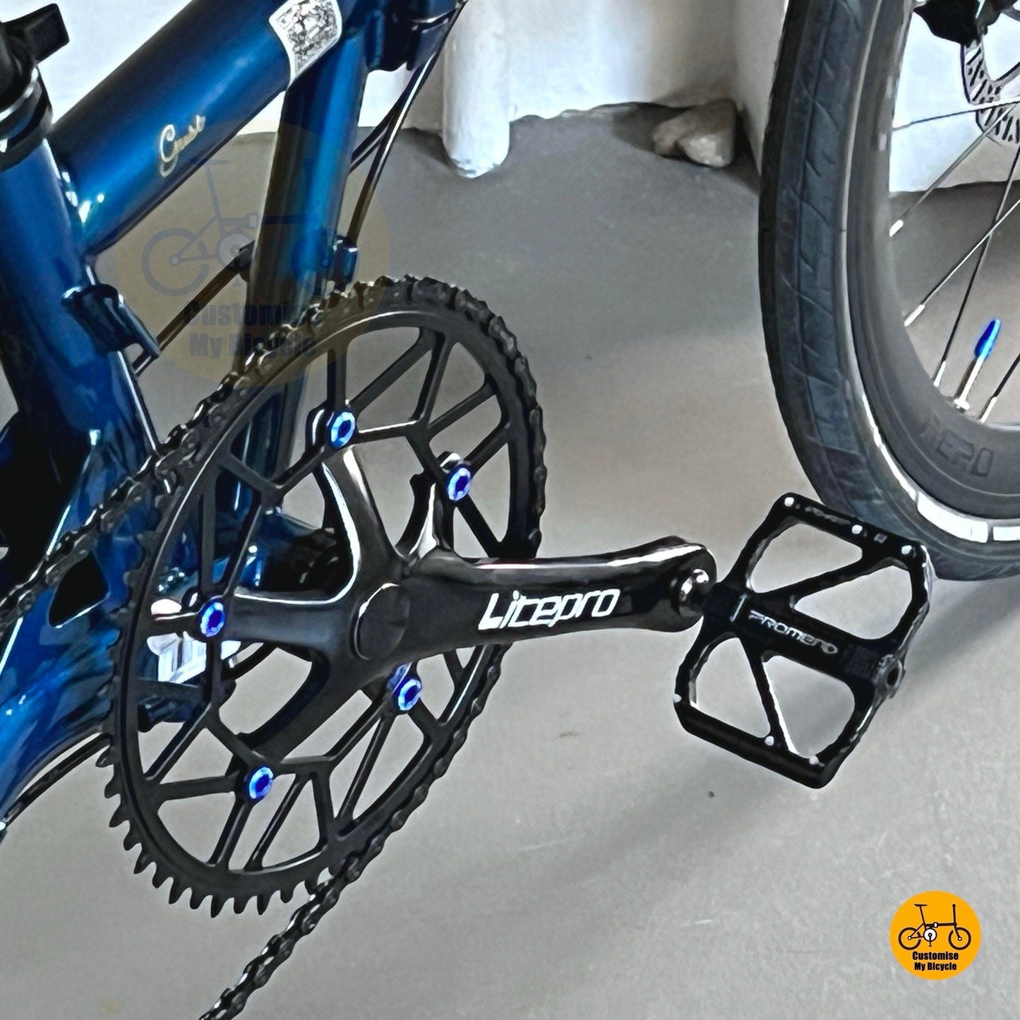 Promend R67 pedals on Compact Shimano-equipped foldable bike with custom components  