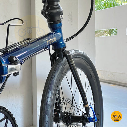 Fnhon Gust folding bicycle chromoly frame deep blue setup  
