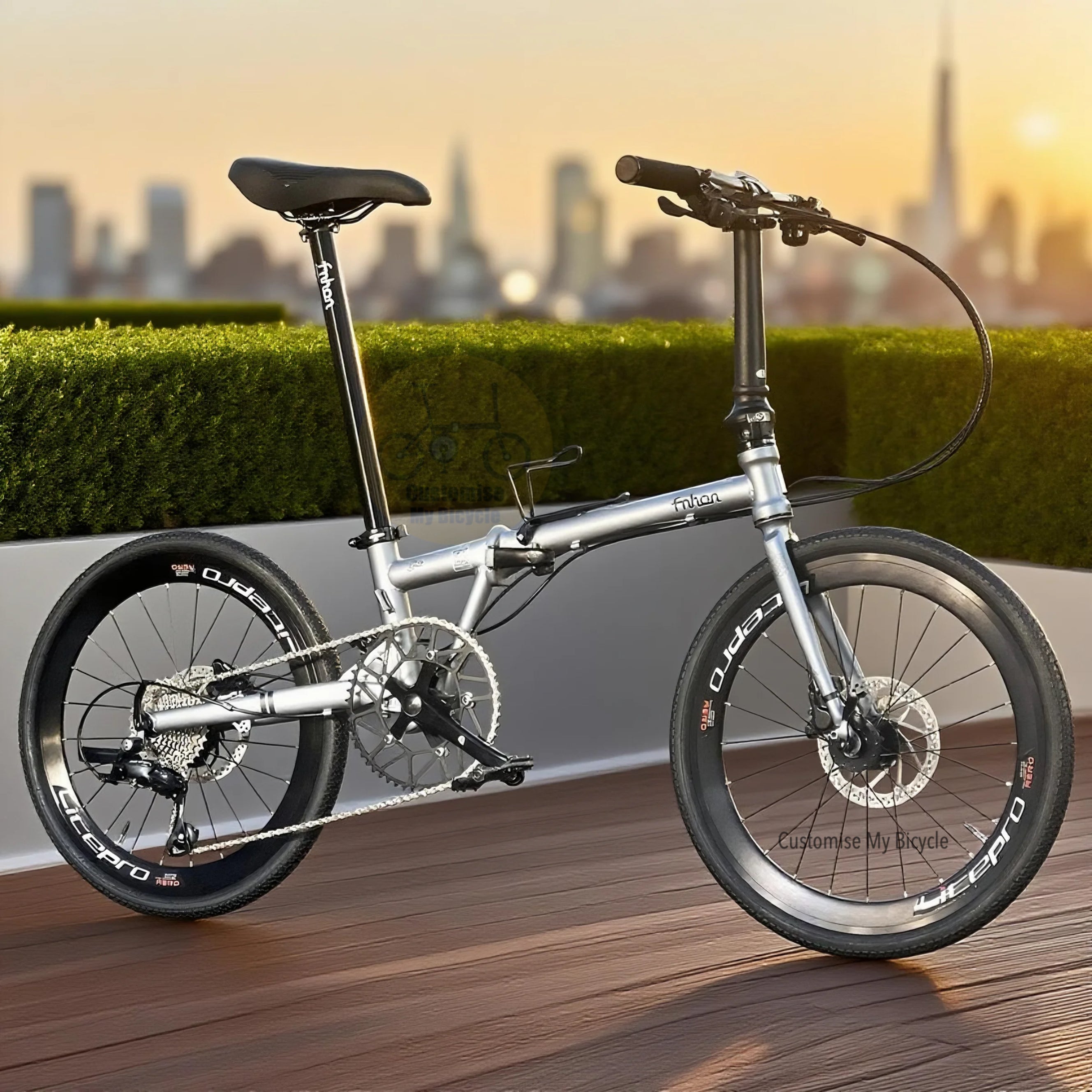 Fnhon Gust 22 Inch Folding Bike Battleship Grey With Shimano 9