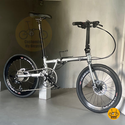 Basikal Lipat Fnhon Gust 22 Inci Warna Kelabu Dengan Gear Shimano Dan Rangka Keluli Kromoli
