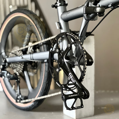 Fnhon Gust 20" Battleship Grey folding bike frame material colour detail