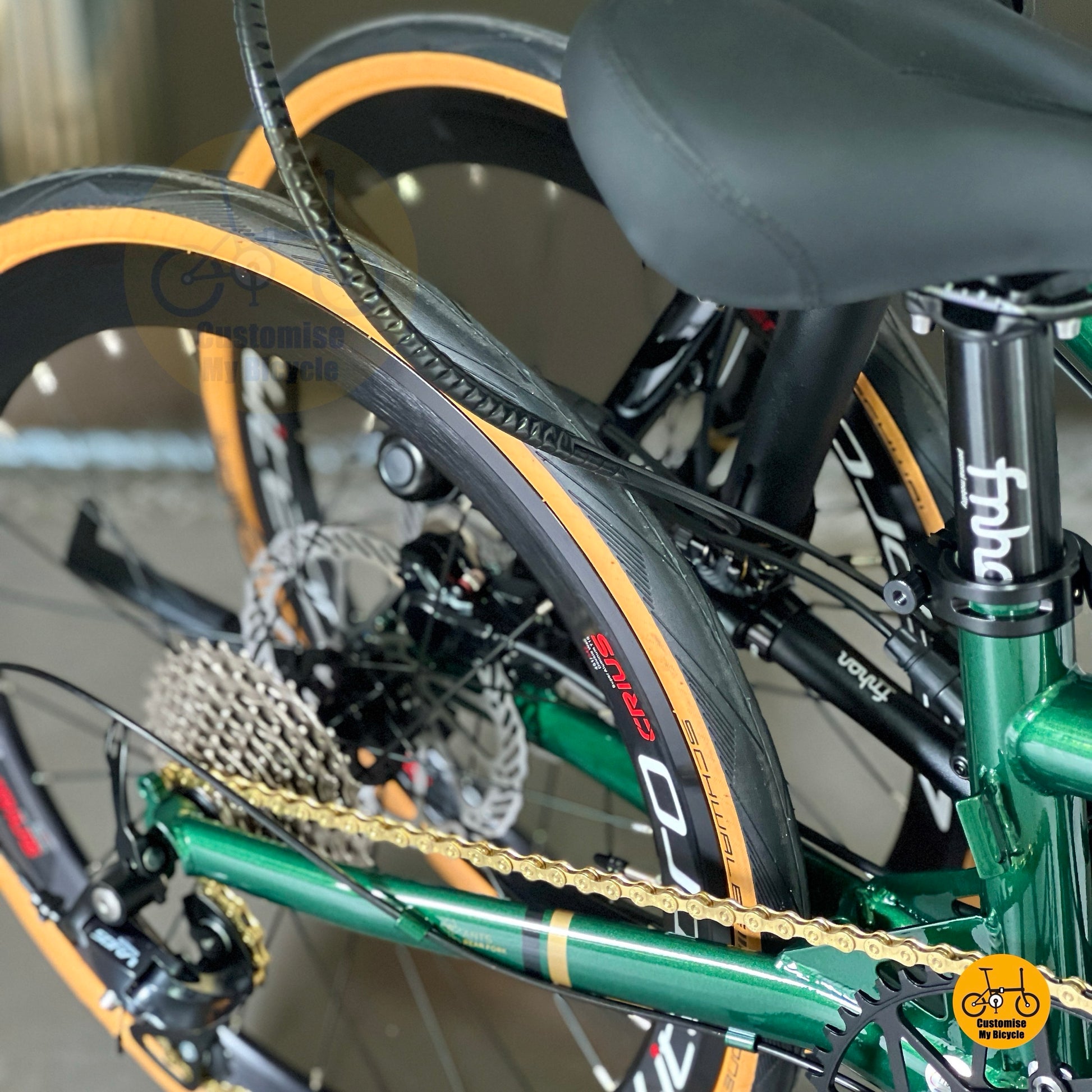 Fnhon Gust folding bike Litepro aero rear wheel detail
