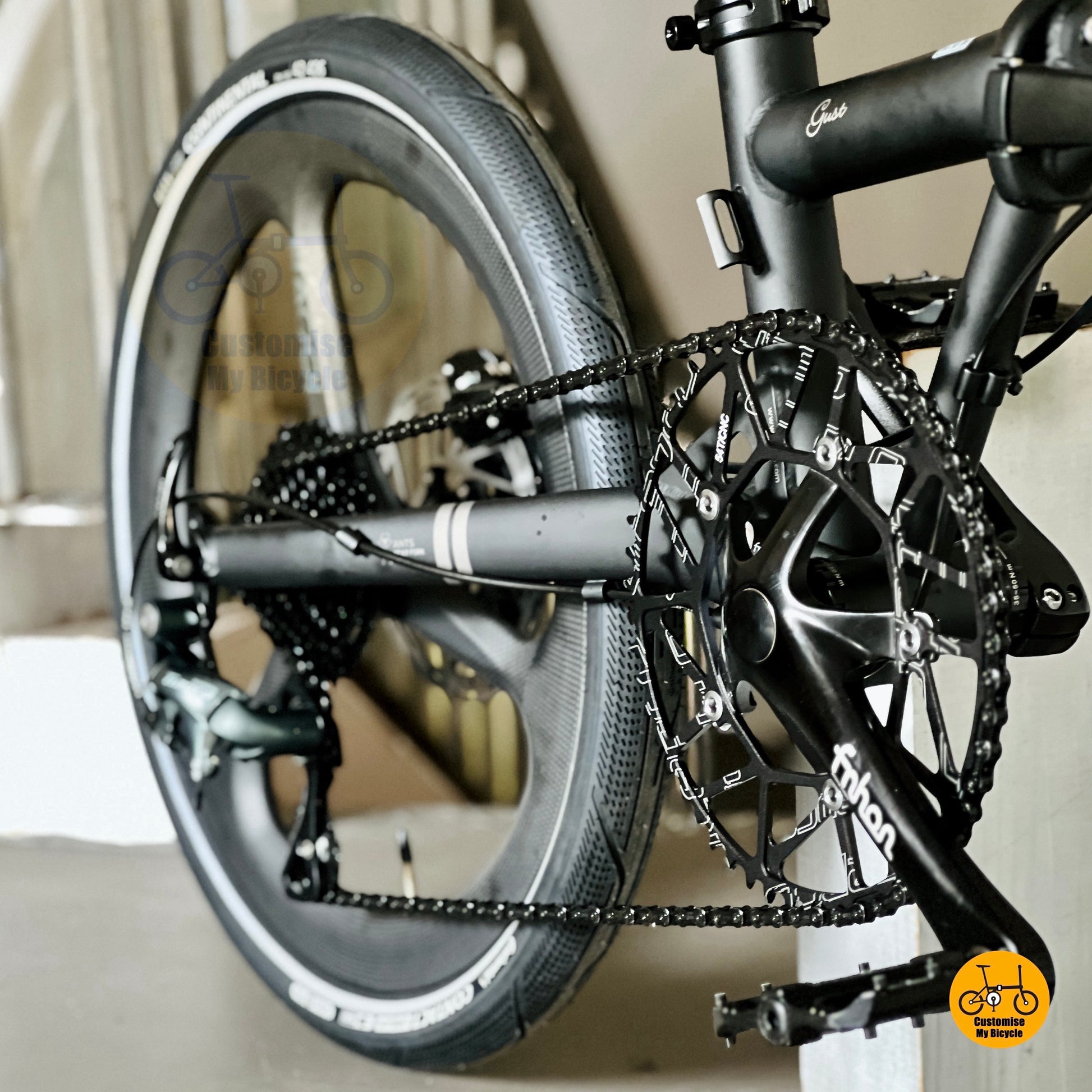 Fnhon Gust folding bike rear drivetrain cassette Shimano 10 speed system
