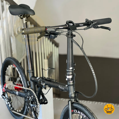 Fnhon Gust 22 Inch Folding Bike Matte Black Shimano 9 Speed Chromoly Steel Foldable Bicycle Singapore
