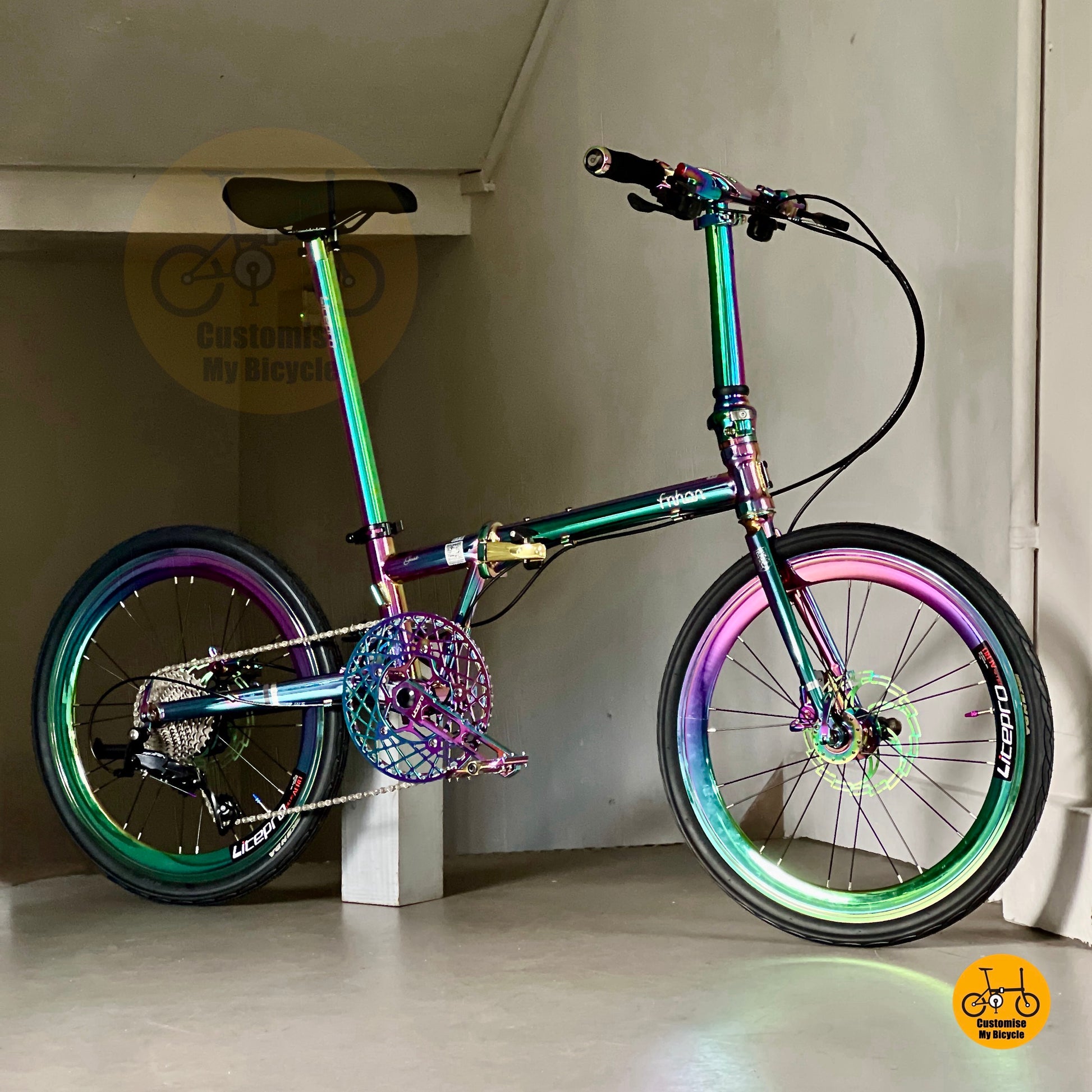 风行蚂蚁腿 Gust 22寸电镀七彩色折叠车 Shimano 禧玛诺9速 液压刹车