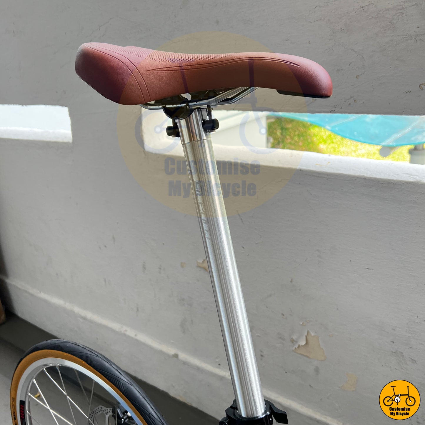 Lightweight rose gold frame folding bike for city commuting
