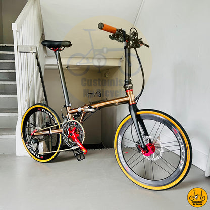 Fnhon Gust 22-Inci – Basikal Lipat dengan Tayar Tan Wall & Sistem 2x10 Kelajuan
