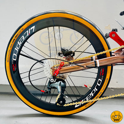 Elegant and practical folding bike with premium components and ride comfort
