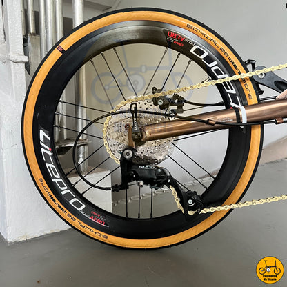 Litepro G3 Aero wheelset on folding bike with a compact build for easy city commuting and storage
