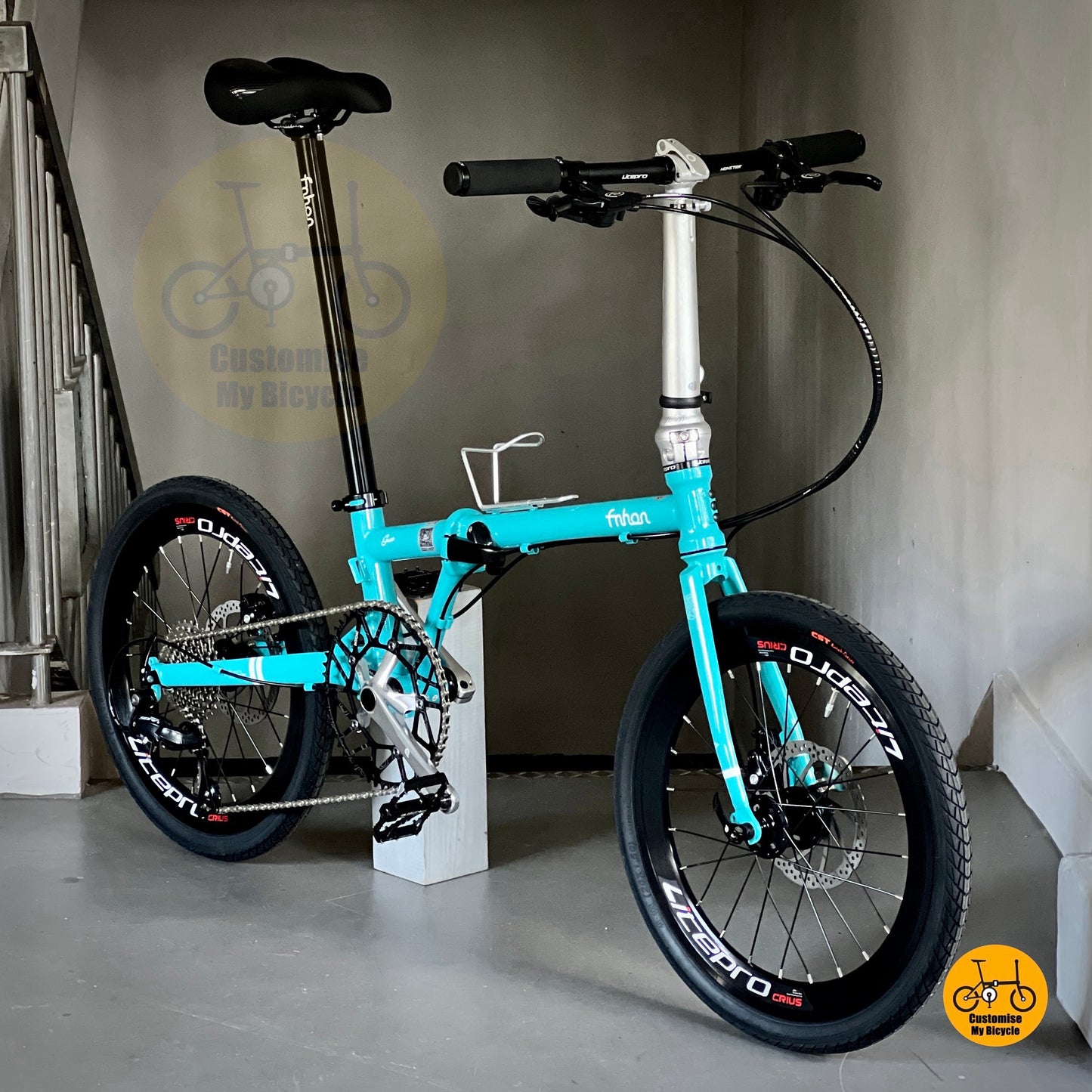Basikal Lipat Fnhon Gust 20 Inci Warna Biru Lipat Kecil Sesuai Untuk Komuter Harian  

