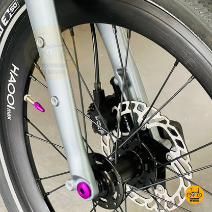 Fnhon GT20 hydraulic disc brake IIIPRO Ivar close up braking system folding bike
