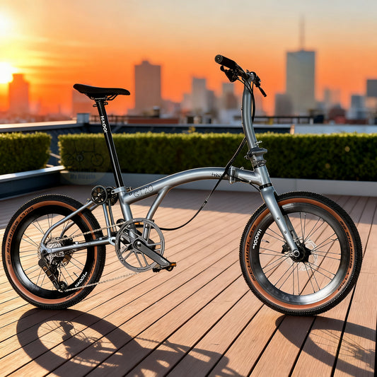 Fnhon GT20 20" Titanium Grey lightweight folding bike with Dedicated 10 gears