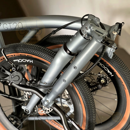 Fnhon GT20 20" Titanium Grey folding bike with Lightweight aluminium alloy body