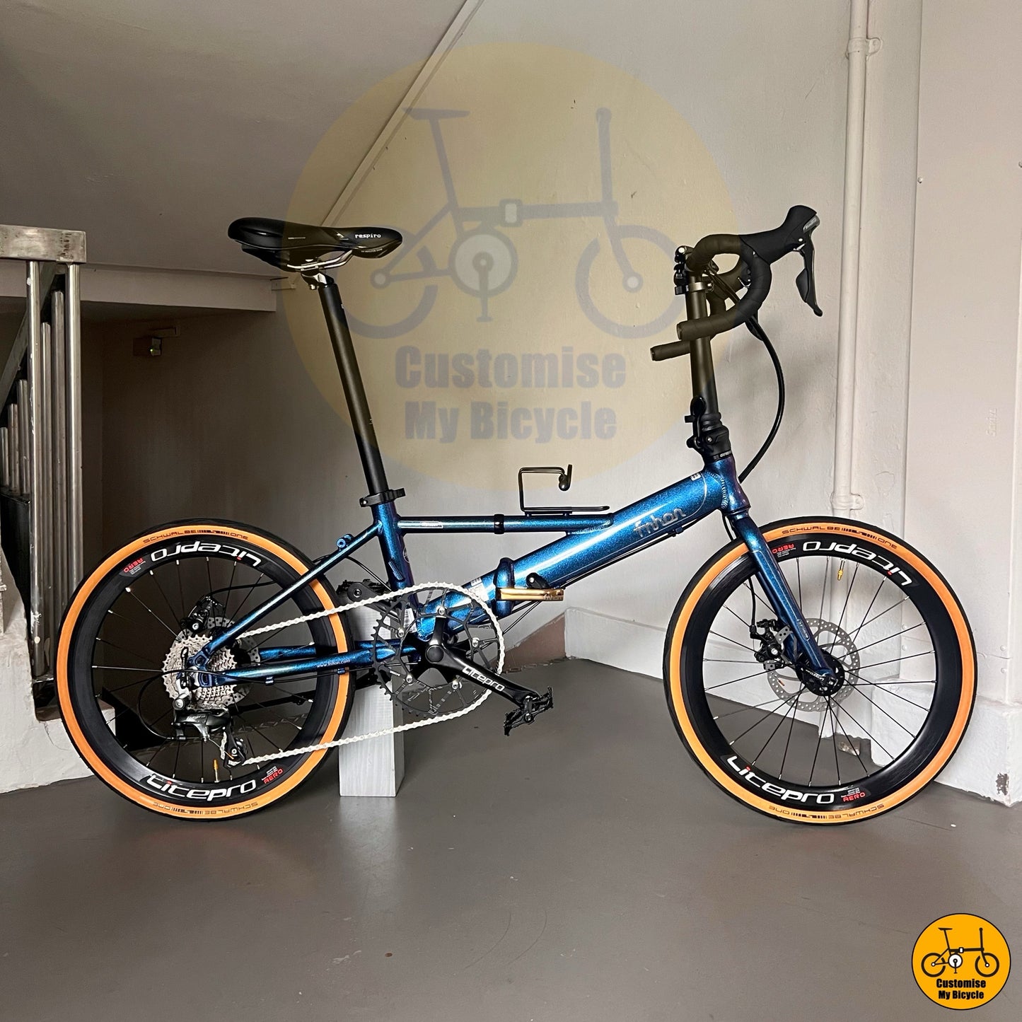 Fnhon Monsoon 22-inch Folding Bike – Chameleon Blue Frame, Roadbike Feel for City Riders
