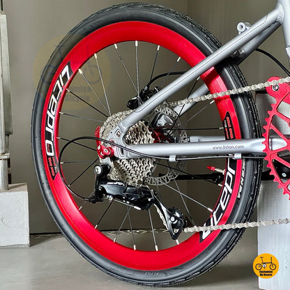 Shimano 9 speed foldable bike with Litepro wheelset  
