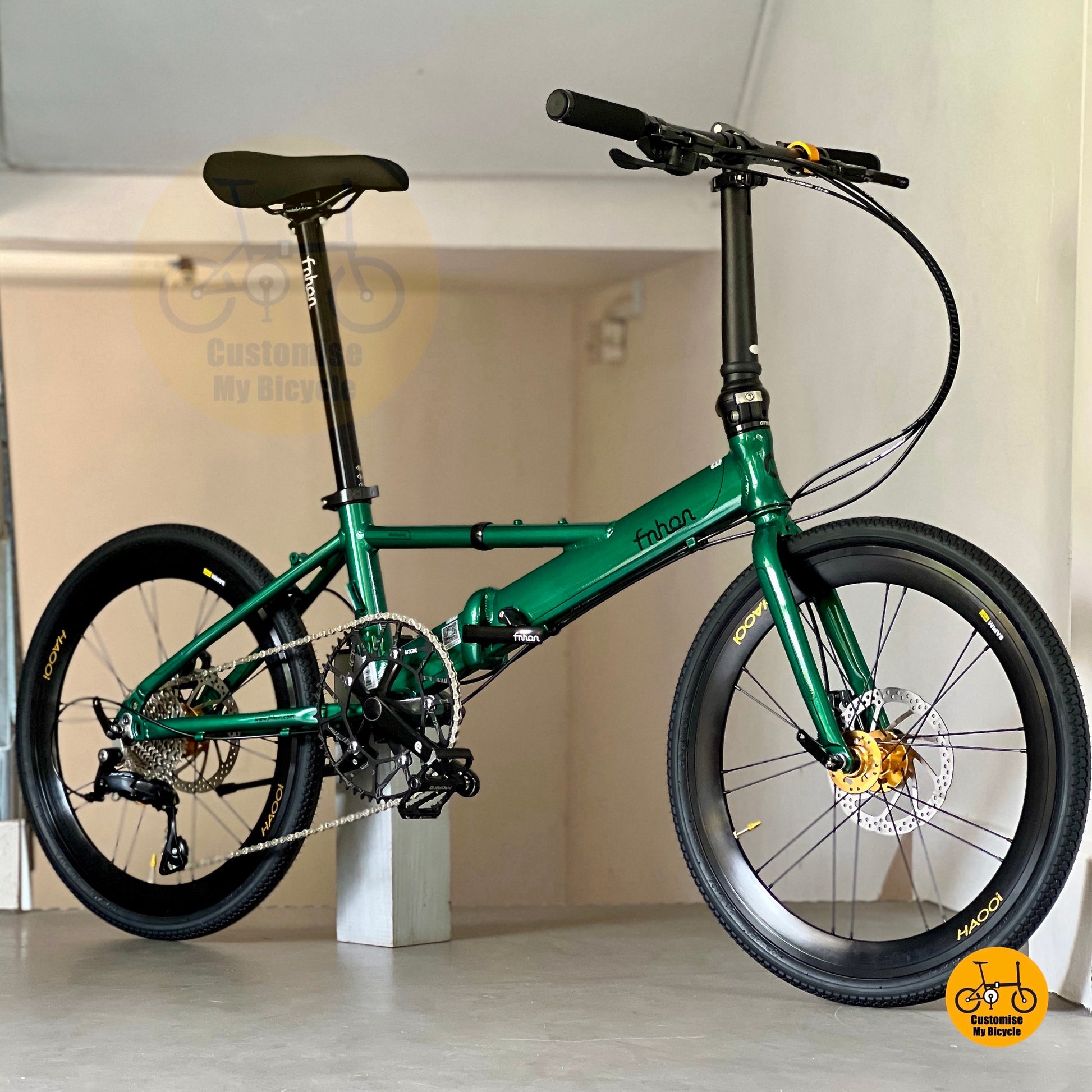 风行 Monsoon 22寸 折叠车 邮政绿配金 禧玛诺9速 轻量化 折叠自行车