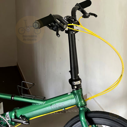 Fnhon Monsoon 22" Emerald Green folding bike with Mechanical wired disc brake; FNHON telescopic handle post