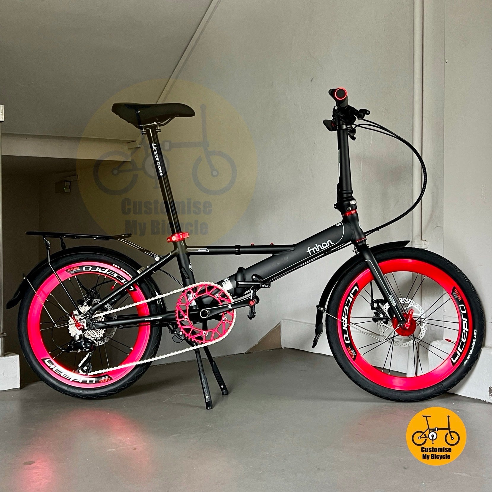 Food delivery ready folding bike 20 inch with Shimano 9-speed and LITEPRO parts  
