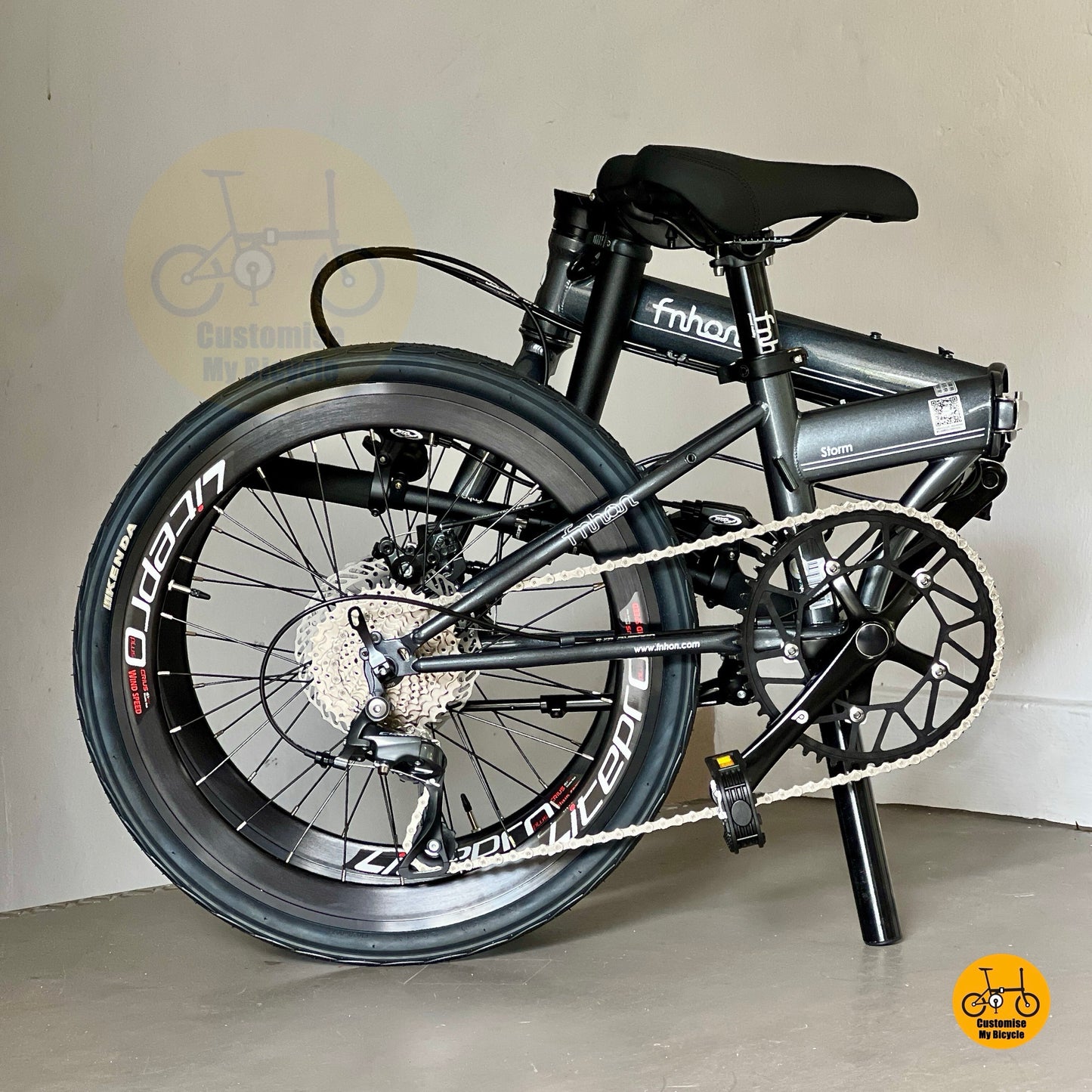 Folded size of Fnhon Storm 22" folding bike