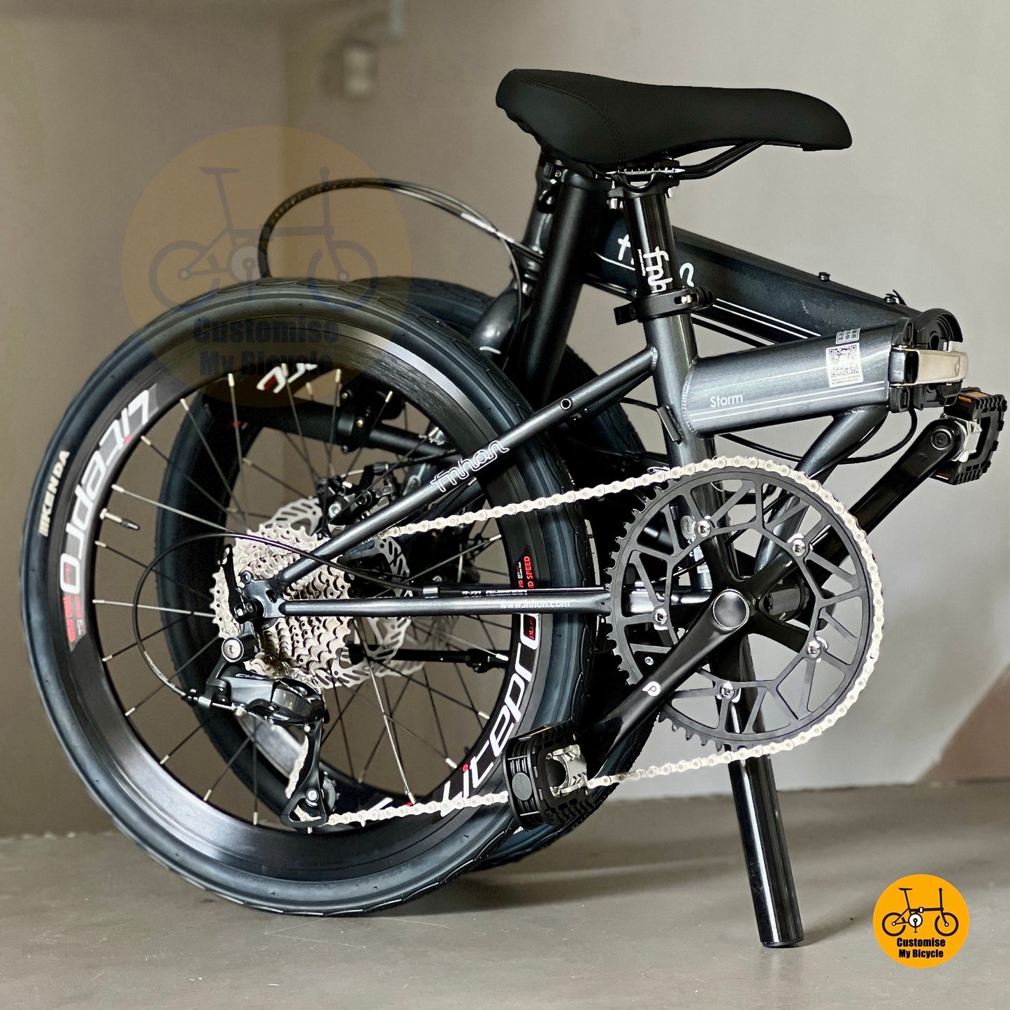 Folded size of folding bike Fnhon Storm 22-inch