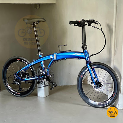 Fnhon Tornado 22" folding bicycle with Shimano 9-speed groupset and ceramic BB for urban rides
