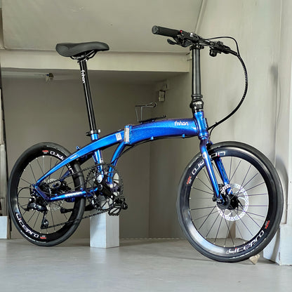 Basikal lipat 22 inci Fnhon Tornado brek hidraulik dengan tayar SCHWALBE dan crankset LITEPRO