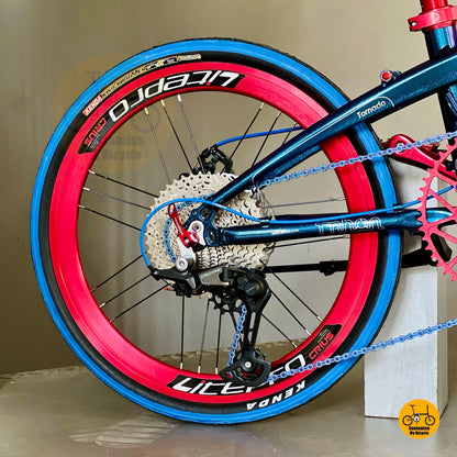 Fnhon Tornado folding bicycle rear angle compact fold design urban commuter
