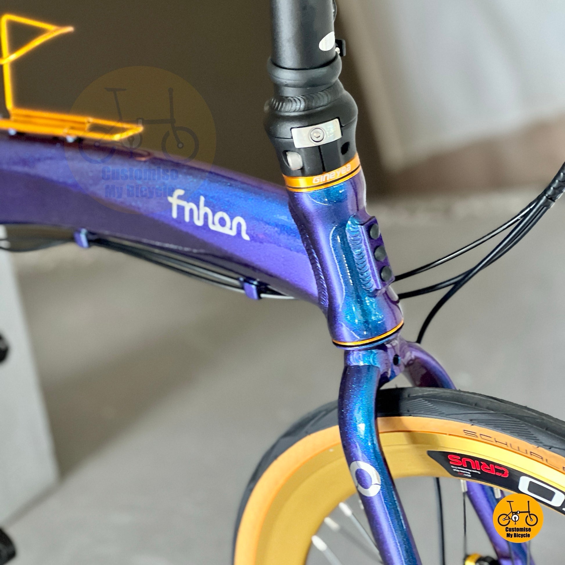 Fnhon Tornado foldable bike Chameleon Blue lightweight aluminium frame commuter folding bicycle
