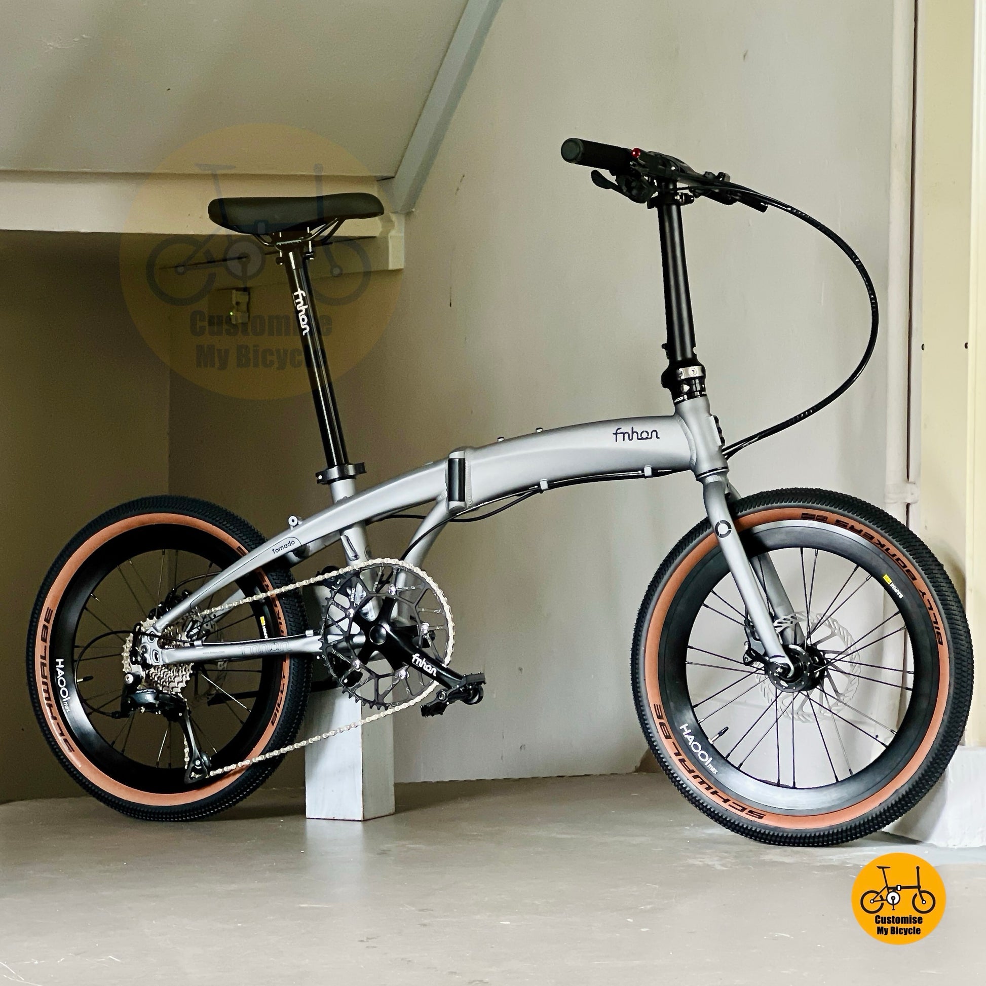 Folding Bike Fnhon Tornado 20 Inch Shimano 9 Speed Battleship Grey Lightweight Foldable Bicycle Billy Bonkers Tyres City Ride MRT Friendly