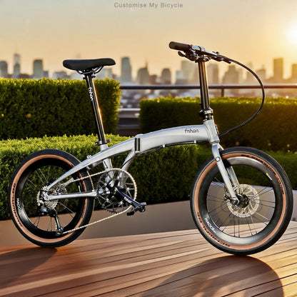 Fnhon Tornado 20 inch folding bike Battleship Grey side view lightweight aluminium alloy foldable bicycle