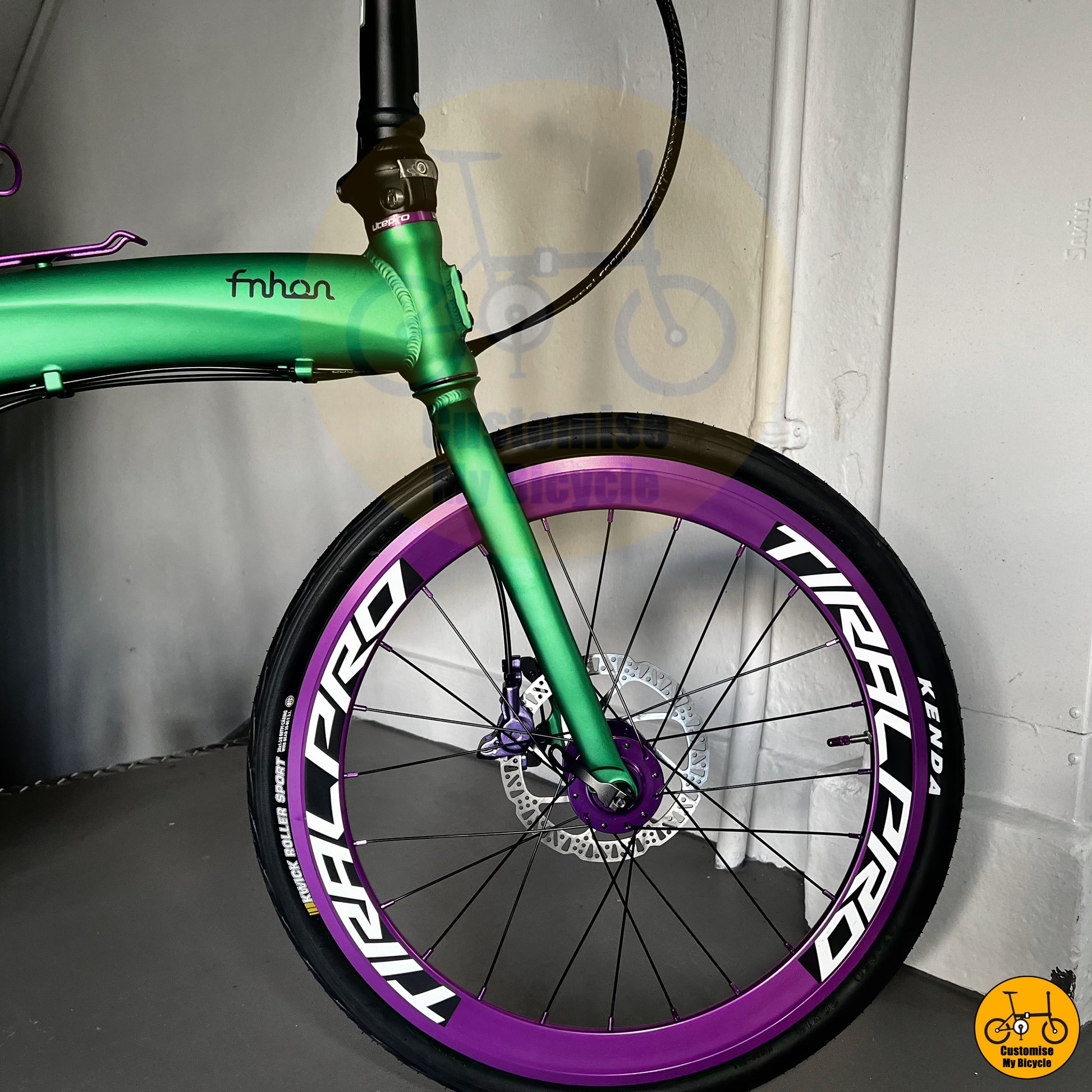Aerodynamic Purple Wheels Fnhon Tornado 22-Inch Foldable Bicycle – Speed & Style Combined
