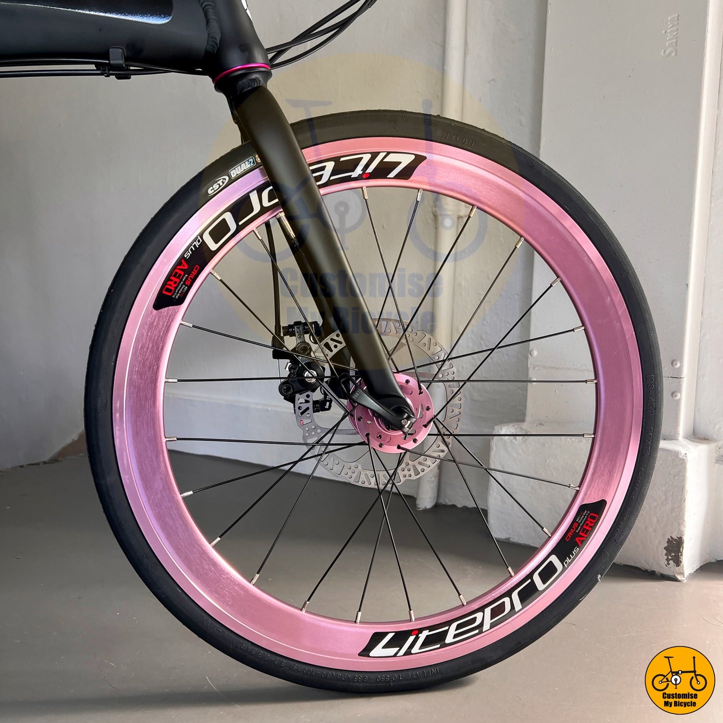 Black and Baby Pink Foldable Bike – Perfect for City Cycling & Casual Rides
