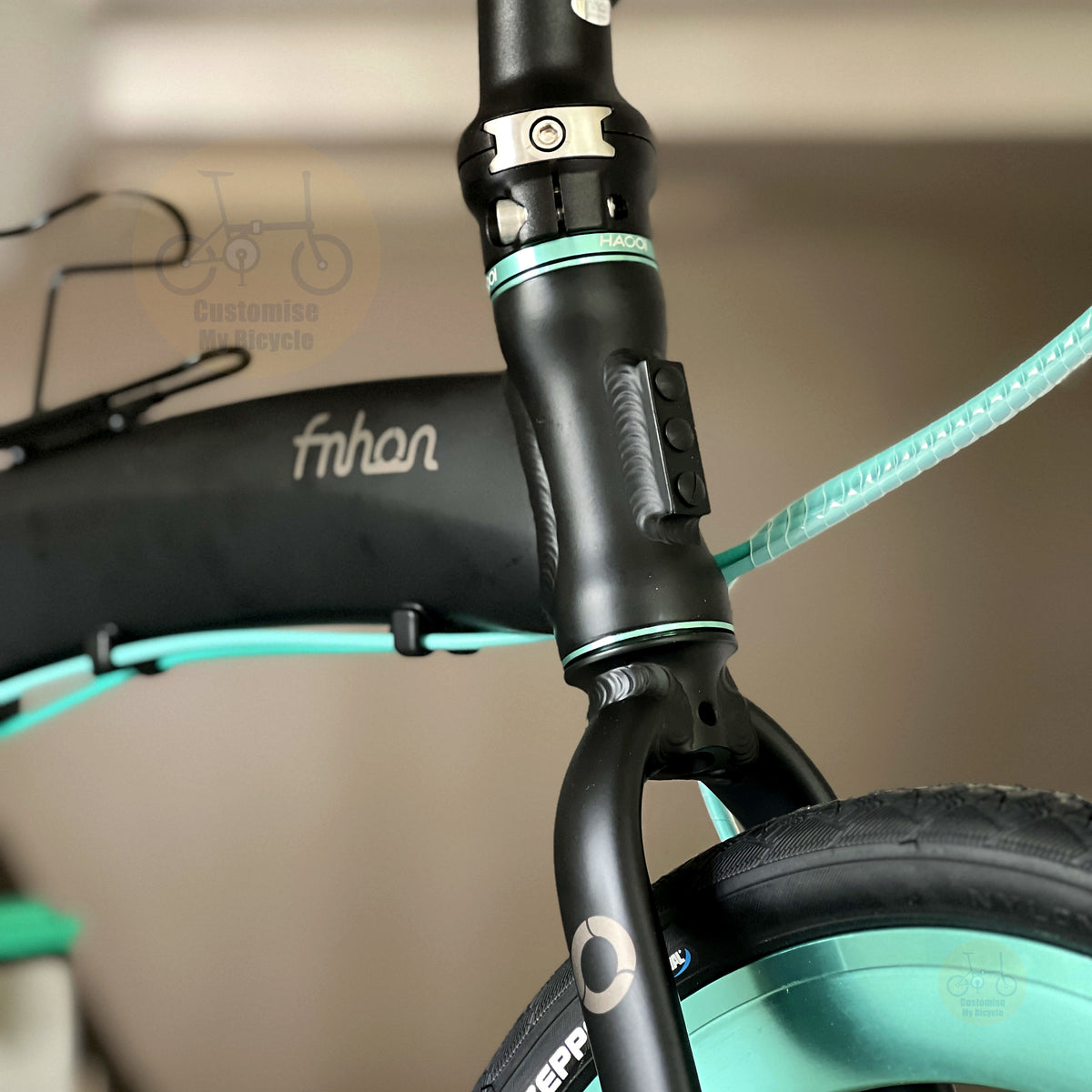 Fnhon Tornado 20" Matte Black folding bike with Mechanical wired disc brake