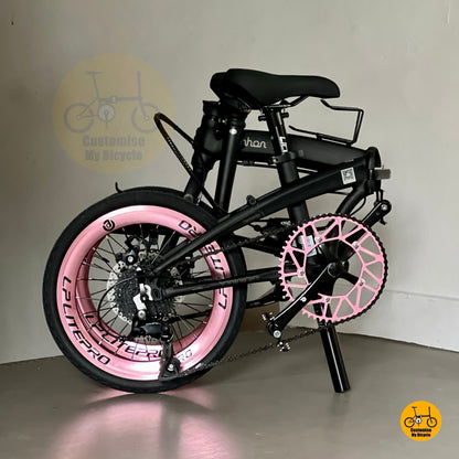 Full folded profile showcasing compact 18 inch folding geometry
