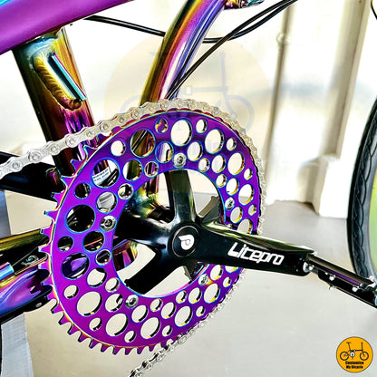 Bubble Chainring on Fnhon Tornado Folding Bike – Smooth Ride with Litepro Wheels & Hydraulic Brakes
