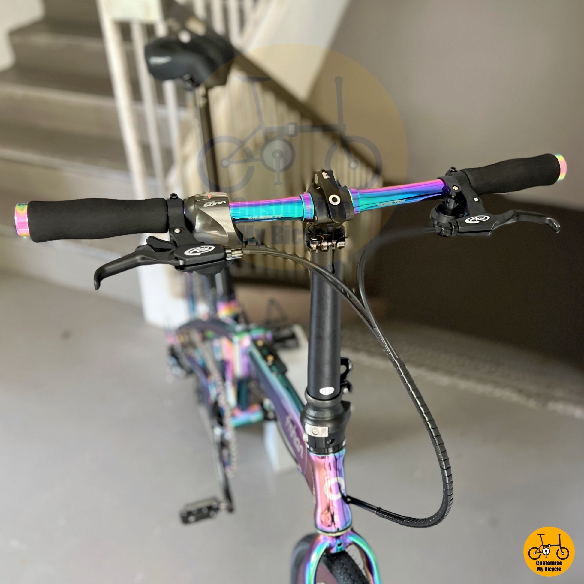 Vibrant folding bike for city rides, festivals, or PCN cruising
