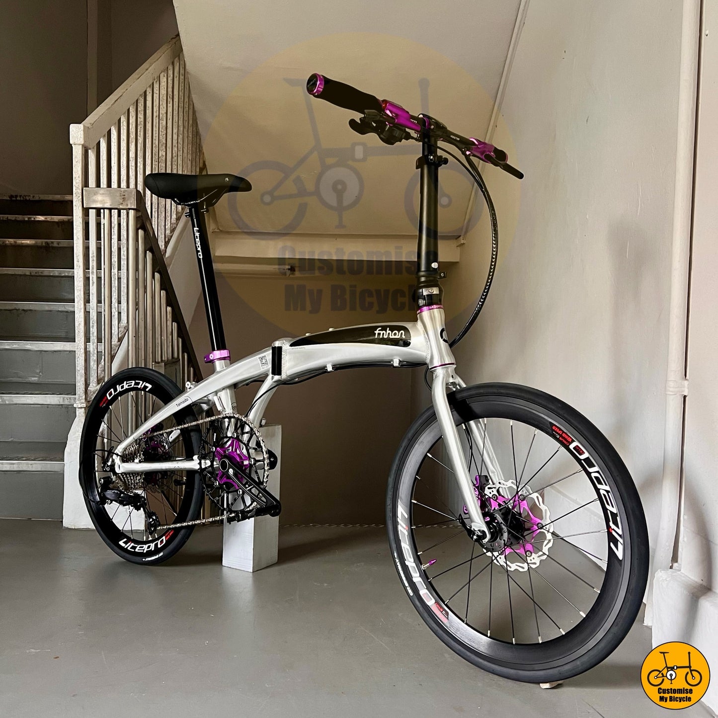 Fnhon Tornado 22” – Best Folding Bike with Hydraulic Brakes & Litepro Components
